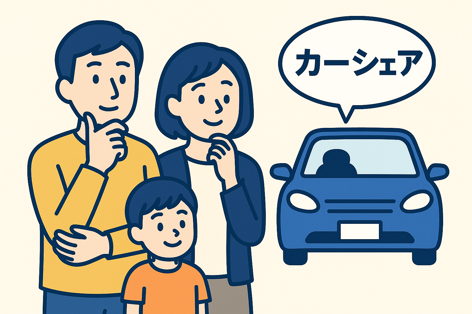 カーシェアを検討する30代夫婦